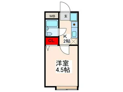 アネックスII A・B(1K/2階)の間取り写真
