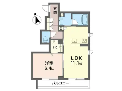 レフィシア(1LDK/1階)の間取り写真