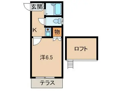 西浜第1マンション(1K/1階)の間取り写真