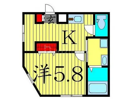 東京メトロ千代田線 綾瀬駅 徒歩3分 4階建 築9年(1K/3階)の間取り写真