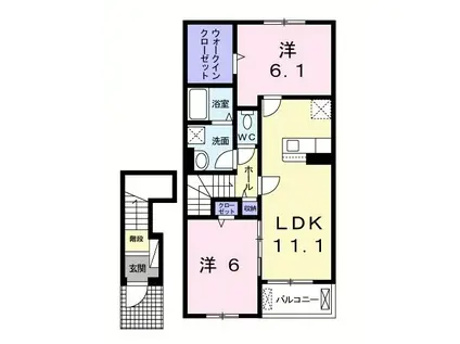 メゾン ド シャルル(2LDK/2階)の間取り写真