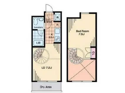KTテラス(1LDK/1階)の間取り写真