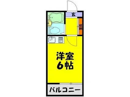 パールハイツ霞(ワンルーム/2階)の間取り写真