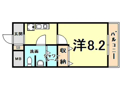 コンセール愛宕山(1K/3階)の間取り写真