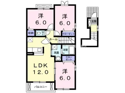 ソレイユ イースト(3LDK/2階)の間取り写真