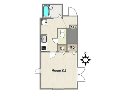 グレースウエストコート(1K/2階)の間取り写真