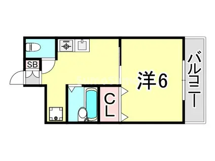 サンハイツバロンI(1K/2階)の間取り写真