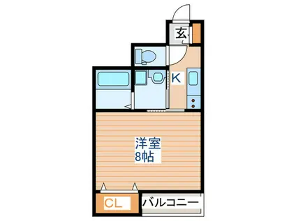 スペンサー多賀城(1K/1階)の間取り写真