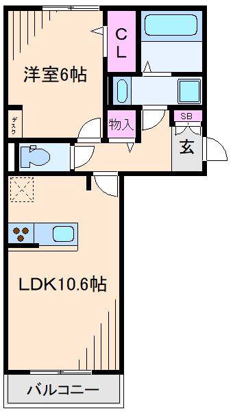 ウェルデンスDーSTAY A(1LDK/1階)の間取り写真
