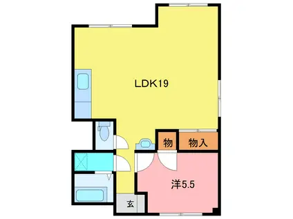 高木ハイツ(1LDK/1階)の間取り写真