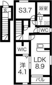 C.COURT(1SLDK/2階)の間取り写真