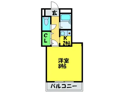グレース和泉(1K/3階)の間取り写真