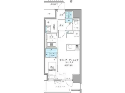 TENAS今池(1LDK/5階)の間取り写真