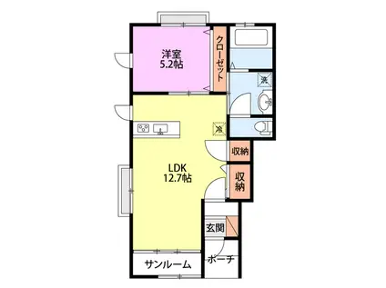 ルミナスII(1LDK/1階)の間取り写真