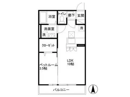 グランドソレイユ(1LDK/1階)の間取り写真