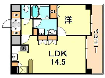 プレサンス神戸みなと元町(1LDK/11階)の間取り写真