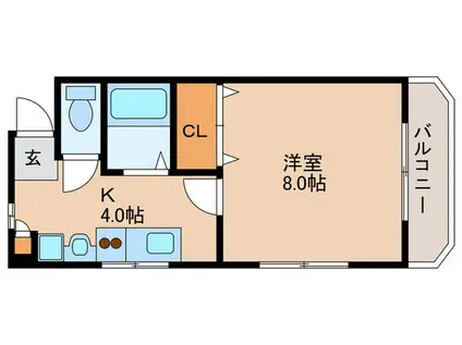 ソレイユときわIII(1K/1階)の間取り写真