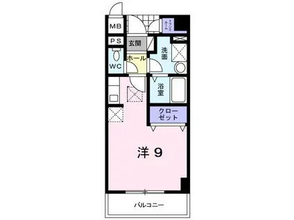 ベルフォーレ(ワンルーム/1階)の間取り写真