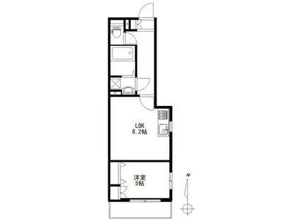 スターハイツ ウエスト(1DK/1階)の間取り写真