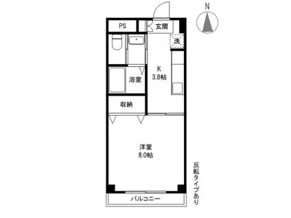 コーポラスSEIYOU(1K/1階)の間取り写真