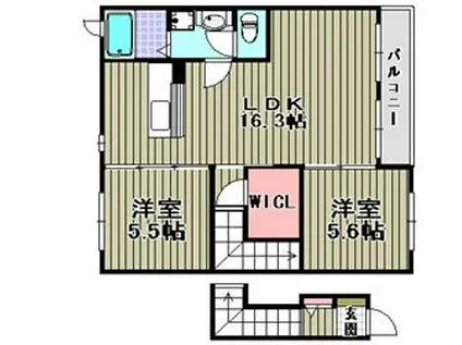 フレアコート(2LDK/2階)の間取り写真