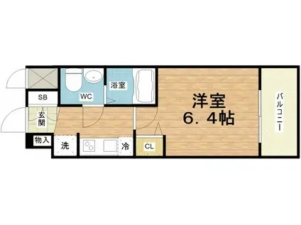 アドバンス大阪イースト(1K/6階)の間取り写真