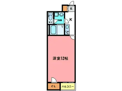 パインルージュ立石(1K/1階)の間取り写真