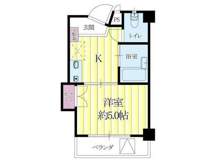 ファミーユ垂水(1K/1階)の間取り写真
