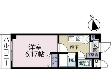 EMSマンション(1K/3階)の間取り写真