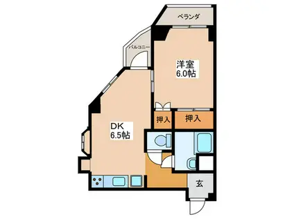 セブンスターマンション(1DK/10階)の間取り写真