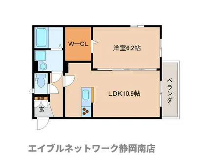 MESSIS MAYOKO(1LDK/2階)の間取り写真