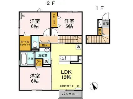 ルミエール本石(3LDK/2階)の間取り写真