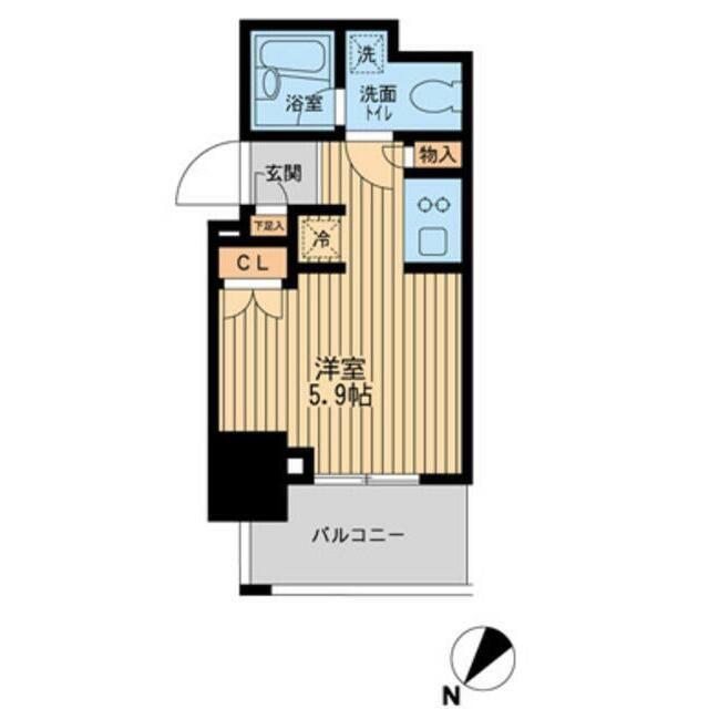 レジディア川崎(ワンルーム/9階)の間取り写真