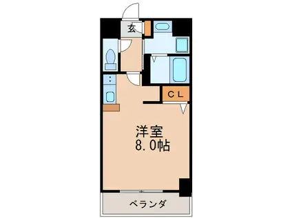 グランルージュ栄II(ワンルーム/2階)の間取り写真