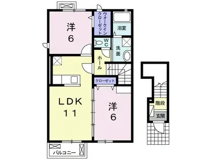 ファミーユM II(2LDK/2階)の間取り写真