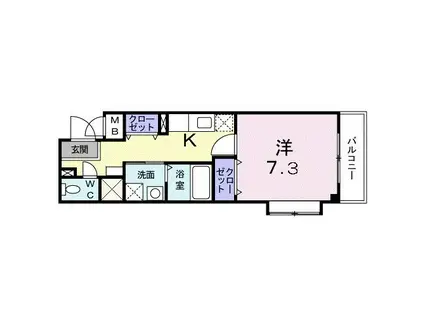 リヴ ウェル アサヒ(1K/3階)の間取り写真