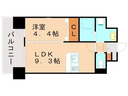 LEGEND大学通(1LDK/8階)の間取り写真