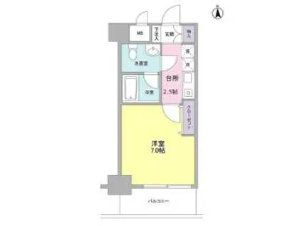 セレーノ品川(1K/5階)の間取り写真