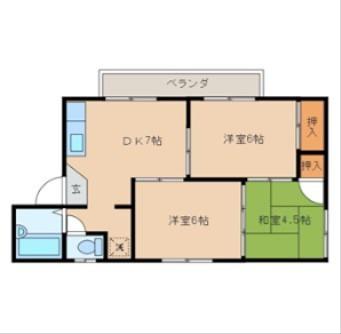 ロジュマン阿山(3DK/2階)の間取り写真