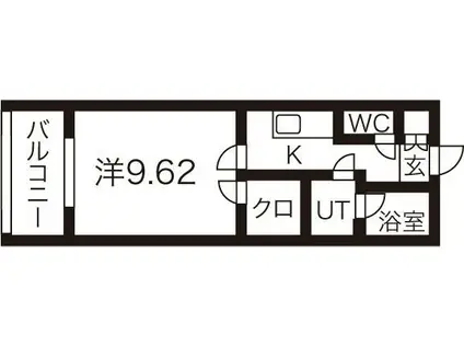 ブラン ポミエ BRUN POMMIER(1K/3階)の間取り写真