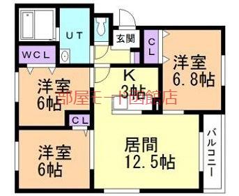 フィフティワンVOL.VI(3LDK/4階)の間取り写真