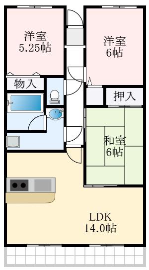 プレステージ深井水池(3LDK/3階)の間取り写真