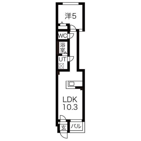 トレジャーキャッスル参番館(1LDK/4階)の間取り写真