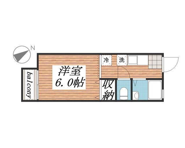スターダスト石川(1K/2階)の間取り写真