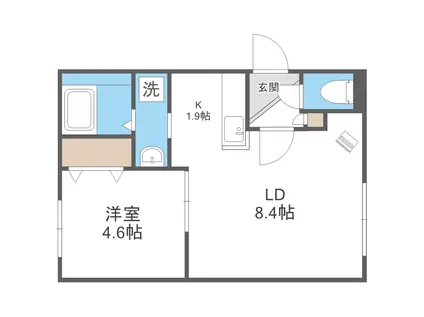 アステール(1LDK/3階)の間取り写真