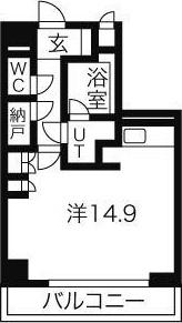 アーデン春岡(ワンルーム/3階)の間取り写真