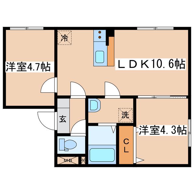 MONREVE(2LDK/3階)の間取り写真