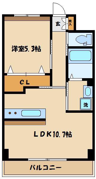 グランドパレス(1LDK/2階)の間取り写真