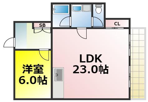 リッチライフダイコク(1LDK/2階)の間取り写真