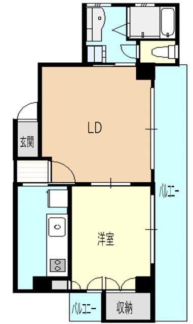アークヒルズ横浜蒔田(1LDK/5階)の間取り写真